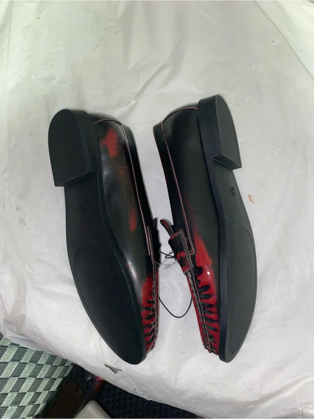 Madden Girl Black & Red Men's Penny Loafers